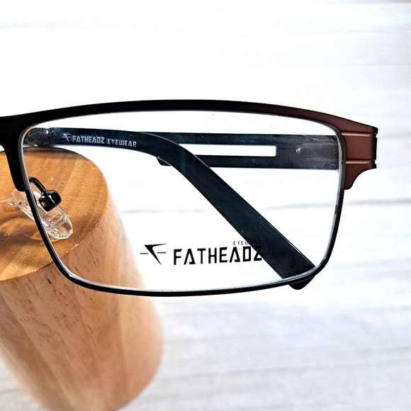 NEW Fatheadz Eyeglass Frame, Big Tall Men Glasses, Rx'able Brown Metal 62-16-150 - Picture 2 of 4